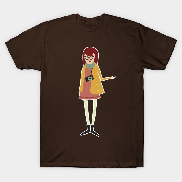 Hipster Girl Sticker T-Shirt by hipster